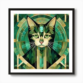 Geometric Cat Art Print