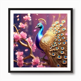 Peacock In Bloom Art Print