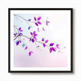 Branch With Purple Leaves Art Print