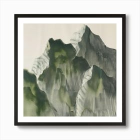 Japanese Watercolour Of Mount Kita 4 Art Print