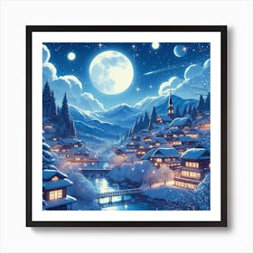 Winter Village Art Print