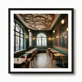 Paris Cafe Interior Art Print