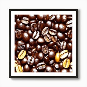 Coffee Beans seamless pattern Art Print