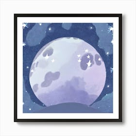 Moon in the sky Art Print