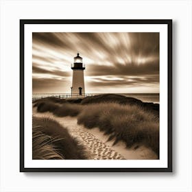 Sepia Lighthouse 1 Poster