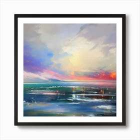 Sunset Over The Sea Art Print