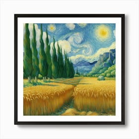 Van Gogh Painted A Wheat Field With Cypresses In The Amazon Rainforest 3 Art Print