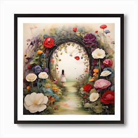 Girl In A Garden 4 Art Print