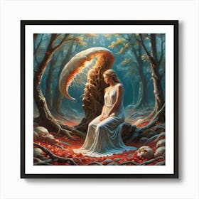 Woman In The Woods 35 Art Print