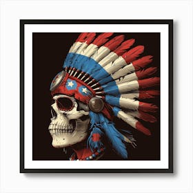 Skull With Feathers Poster