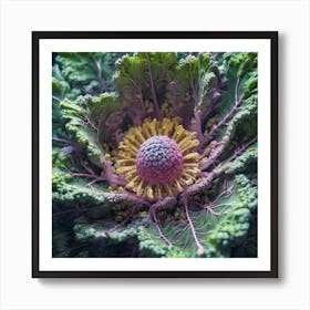 Close Up Of A Cabbage Flower Art Print