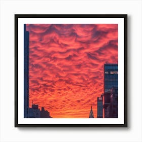 Sunset In New York City Art Print