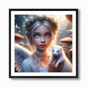 Angel With A Ferret 1 Art Print