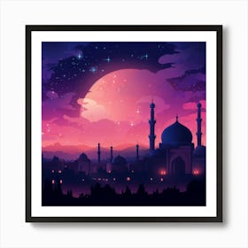 Islamic City At Night 7 Art Print