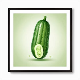 Cucumber Vector Illustration 1 Art Print