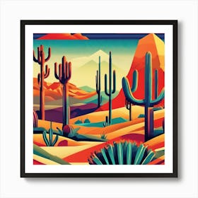 Cactus Desert 3 Art Print