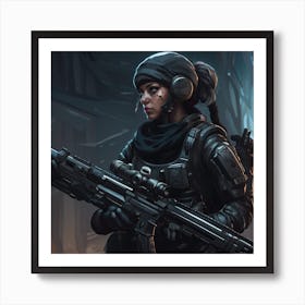 Sniper Girl Art Print
