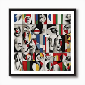 Faces Collage Art Print