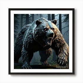 Bear In The Woods 2 Art Print