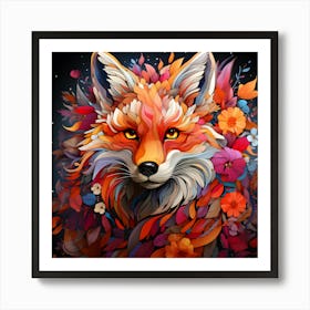 Colorful Fox Art Print