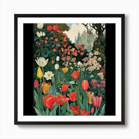 Tulips In The Garden 10 Art Print