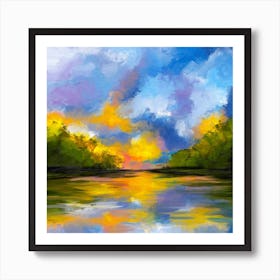 Lake View Square Art Print