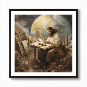 Jesus At Work Art Print