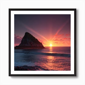 Sunset At The Beach 8 Art Print