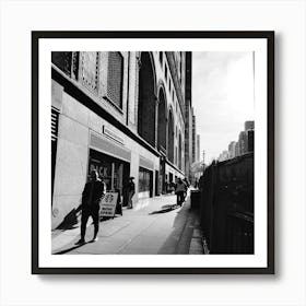 Black And White Manhattan Cityscape Art Print