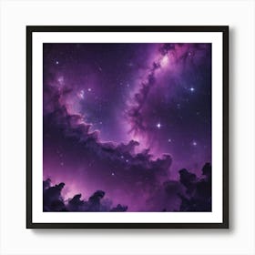 Purple Space Wallpaper Art Print