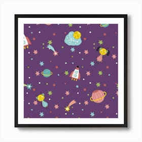 Space Rockets Art Print