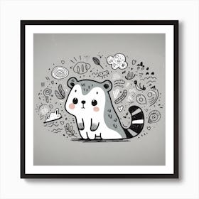 Cute Raccoon 1 Art Print
