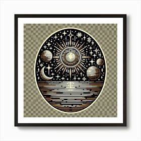 Retro Astronomy Art Print