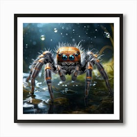 Anthropomorphic Spider With A Charming Expression Highly Detailed Captured In The Midst Of Walking Art Print