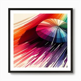 Rainbow Umbrella Art Print