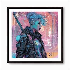 Futuristic Woman Art Print