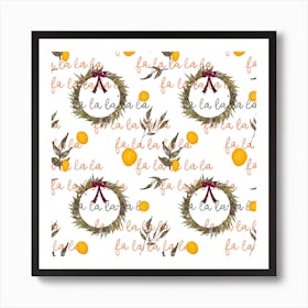 FA LA LA LA LA Christmas Wreaths Art Print