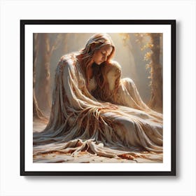 Woman In The Woods 2 Art Print