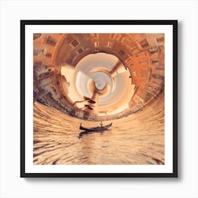 Venice - boat - gondola - photo montage Art Print