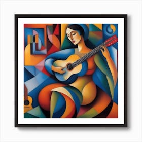 Abstract Acoustic Guitar 5 Art Print