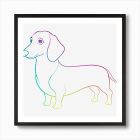 Rainbow Dachshund 1 Art Print