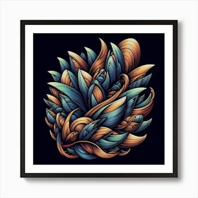 Abstract Painting,Vibrant Leafy Swirls Art Print