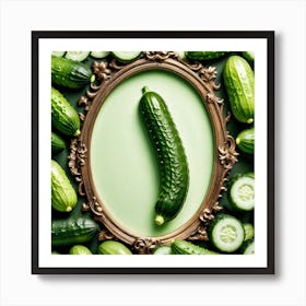 Cucumbers In A Frame 20 Art Print