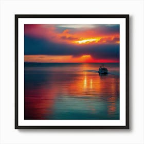 Sunset On The Water 15 Art Print