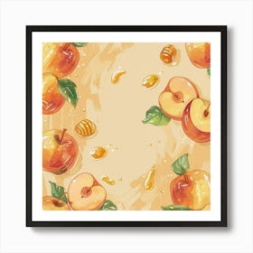 Rosh Hashanah Banner Texture With Apples And Hon 1718398235 3 Art Print