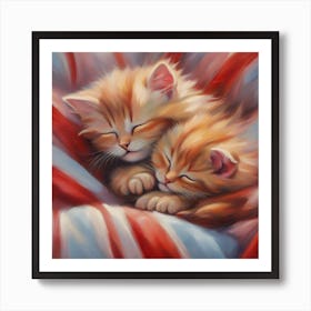 Two Kittens Sleeping Art Print