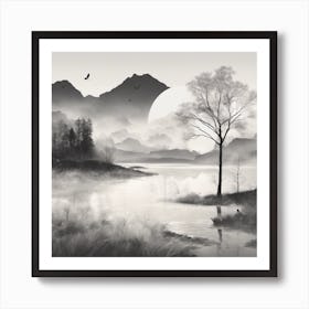 Misty Landscape Art Print