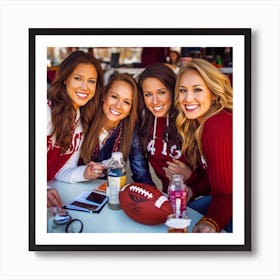 Oklahoma Football Fans Posing For A Photo Art Print