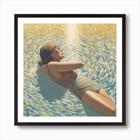 Woman In The Water 3 Art Print