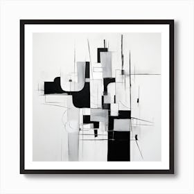 Abstract Black And White Painting Art Print